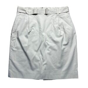 Classiques Entier Beige Belted Pleated Skirt 14 Paperbag‎ Waist Career Preppy